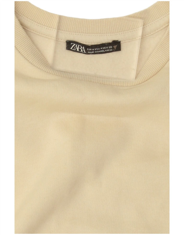 Zara Sweatshirt Jumper UK 14 Medium Off White Bomuld