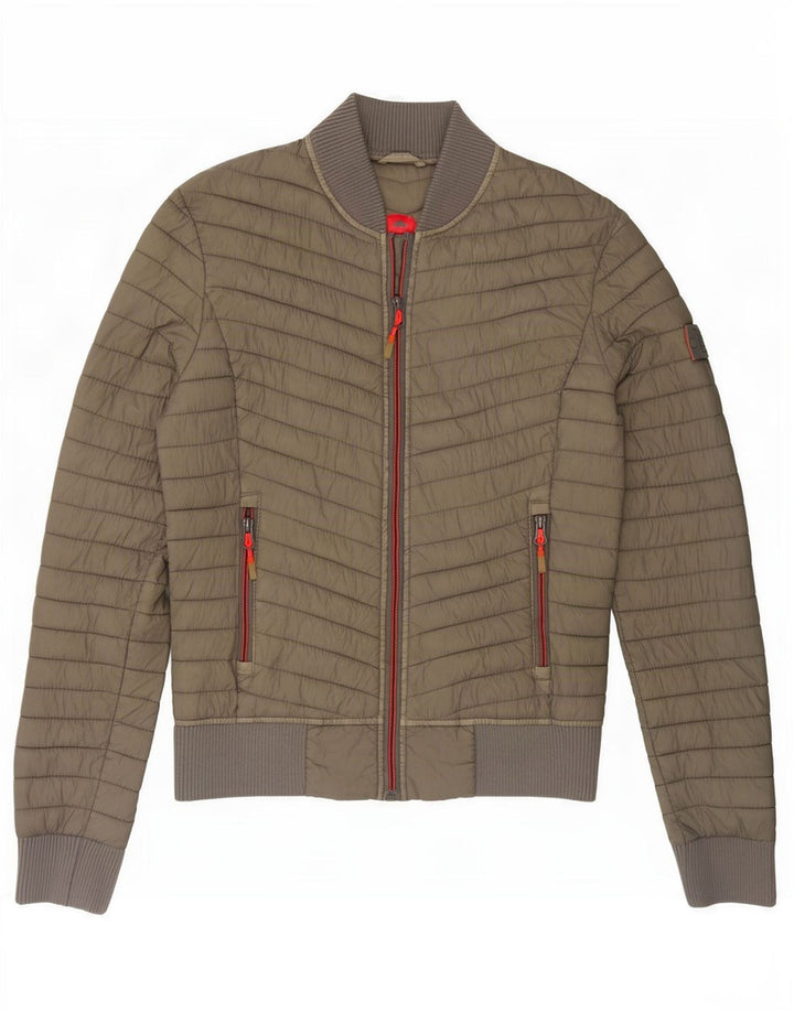 Superdry polstret jakke til kvinder UK 6 XS Khaki Nylon