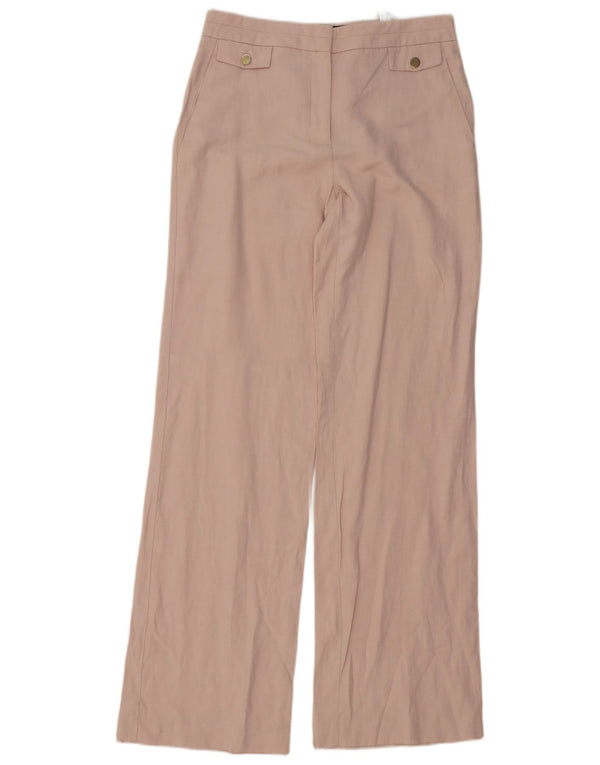 Zara kvinders brede ben Casual bukser Medium W28 L35 Pink Viscose