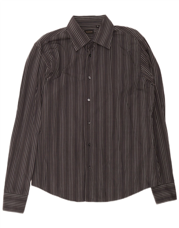 Valentino Herreskjorte str. 43 17 XL Gråstribet bomuld
