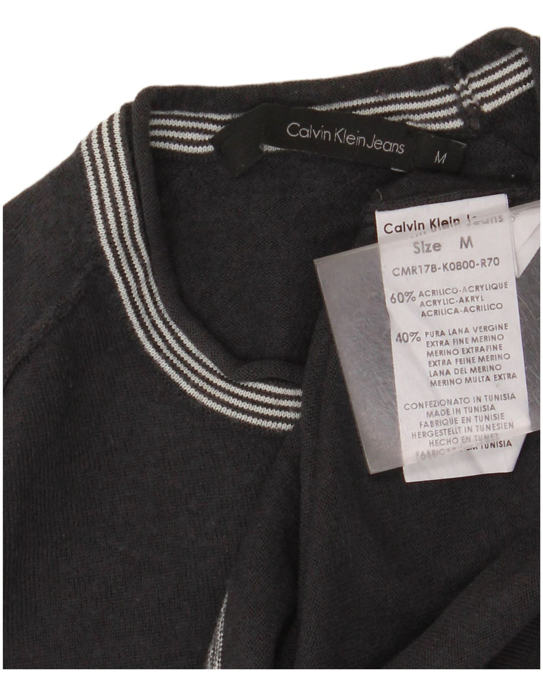 CALVIN KLEIN JEANS Dame sweater med rund hals DK 10 lille grå