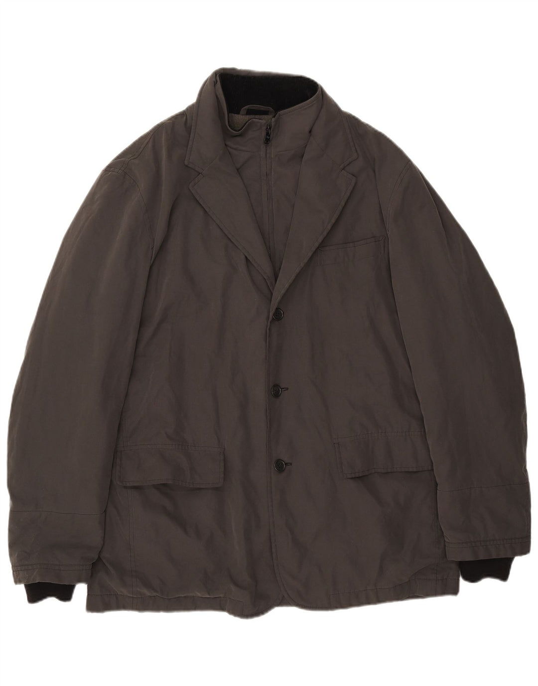 Fay Mens Windbreaker Jacket UK 42 XL Grå Polyester