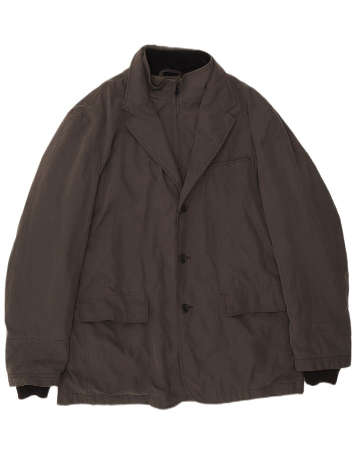 Fay Mens Windbreaker Jacket UK 42 XL Grå Polyester