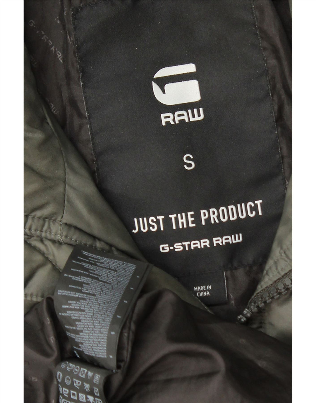 G-Star Herre Hætte quiltet jakke UK 36 Small Khaki Polyamid