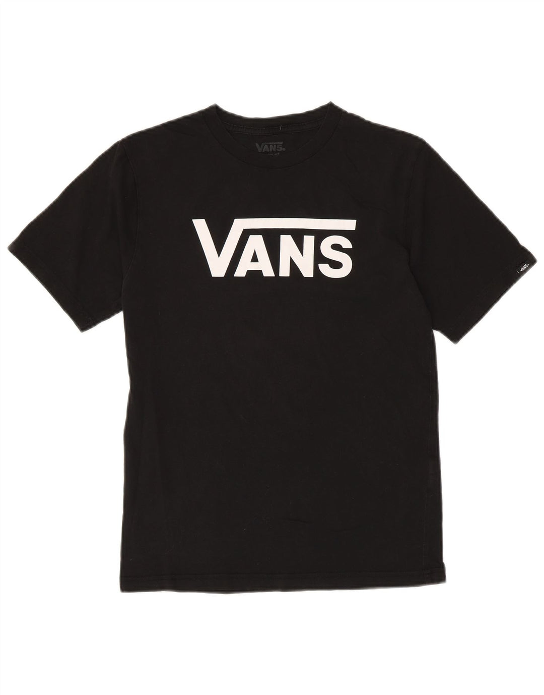 VANS Dame Classic Fit Grafisk T-Shirt Top UK 14 Stor Sort Bomuld