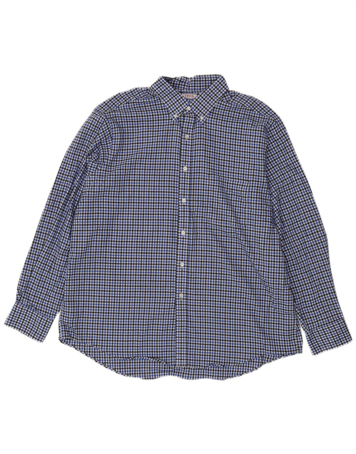 Izod Herreskjorte str. 17 17 1/2 XL Blå ternet bomuld