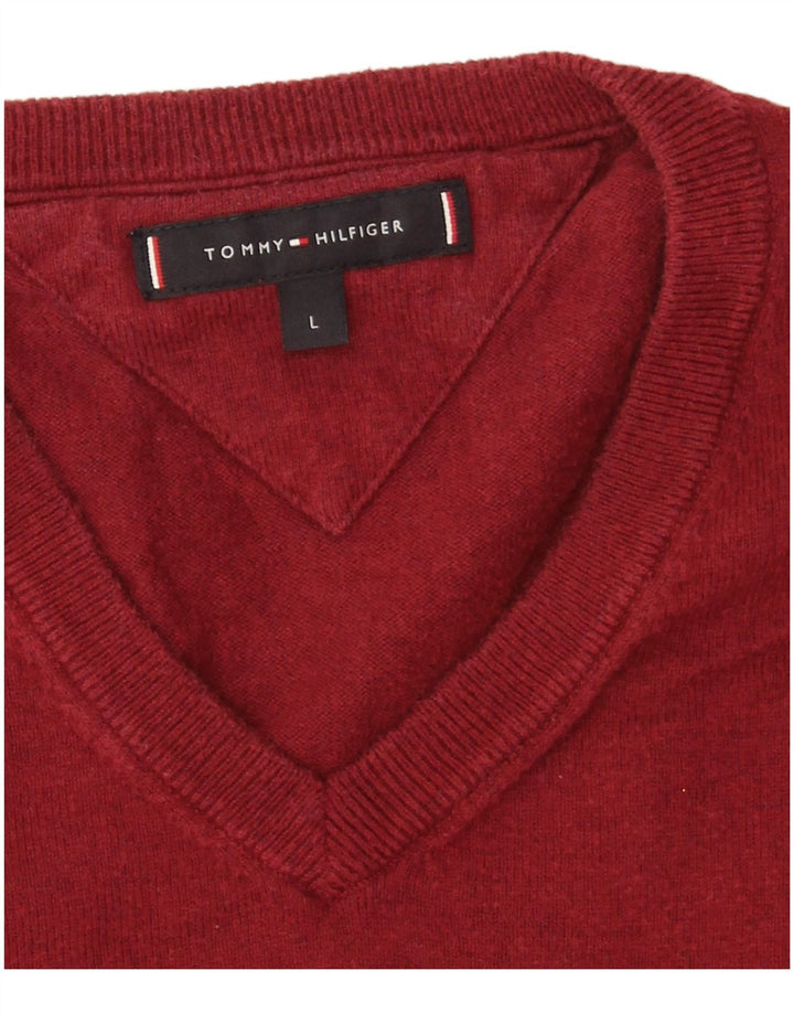Tommy Hilfiger Herre V-hals sweater Stor Burgundy