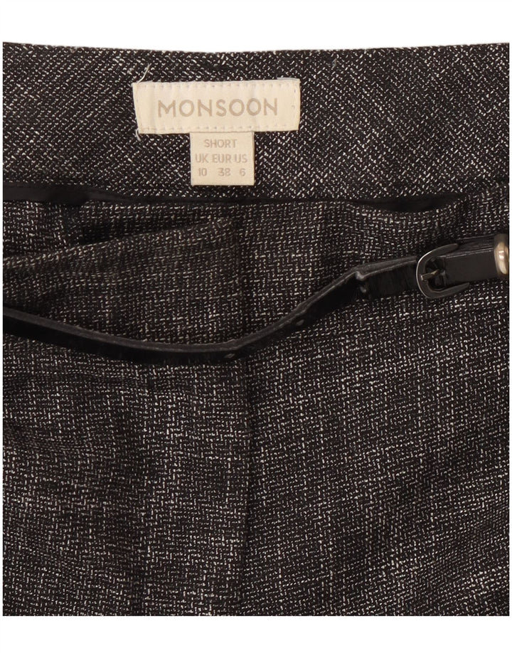 MONSOON Kvinder korte fritidsbukser UK 10 Small W27 L28 Grå Flecked