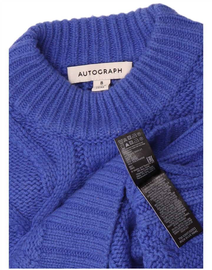 Marks & Spencer Dame Autograph Turtle Neck Jumper Sweater UK 8 Small Blue