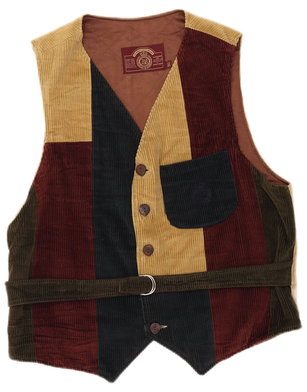 Vintage herre fløjlsvest IT 50 Medium Flerfarvet Colourblock
