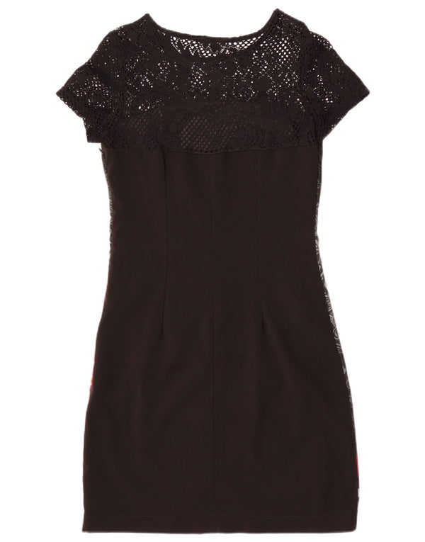 Desigual Kvinders Grafisk Skede Kjole EU 38 Medium Black Floral