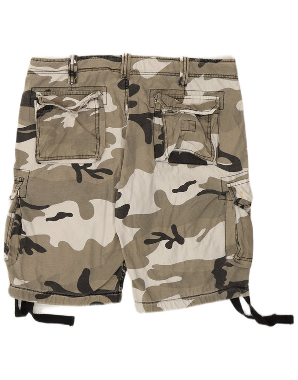 SURPLUS TEX Herre Cargo Shorts XL W40 Grøn Camouflage Bomuld