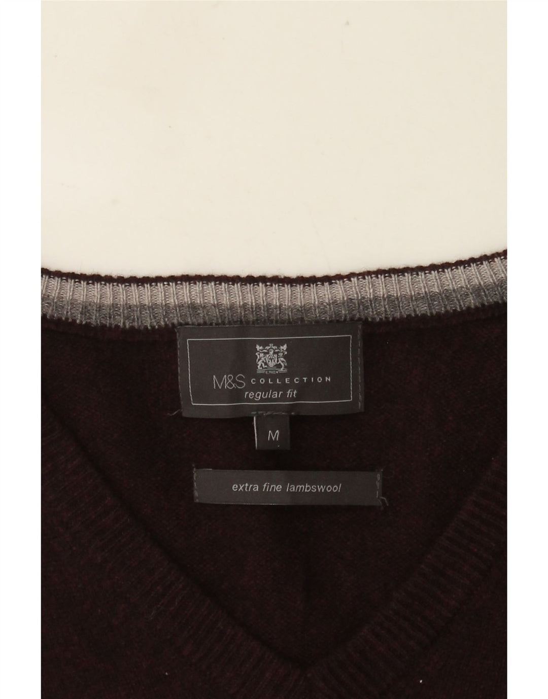 Marks & Spencer Herre Regular Fit Vest Tank Top Medium Bourgogne Lammeuld