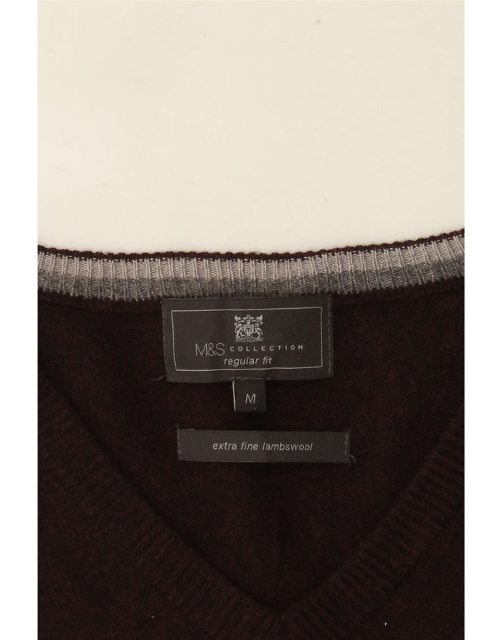 Marks & Spencer Herre Regular Fit Vest Tank Top Medium Bourgogne Lammeuld
