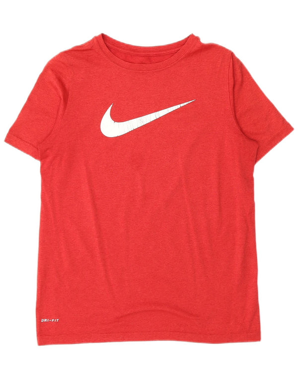 Nike drenge Dri Fit grafisk T-shirt top 12-13 år stor rød polyester