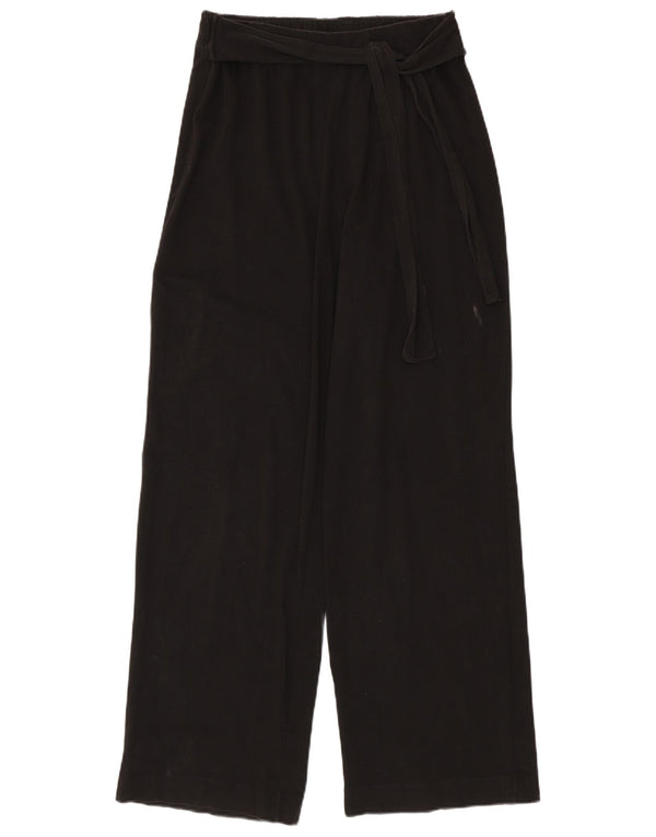 Zara kvinders højtaljede brede ben Casual bukser Large W30 L31 Sort