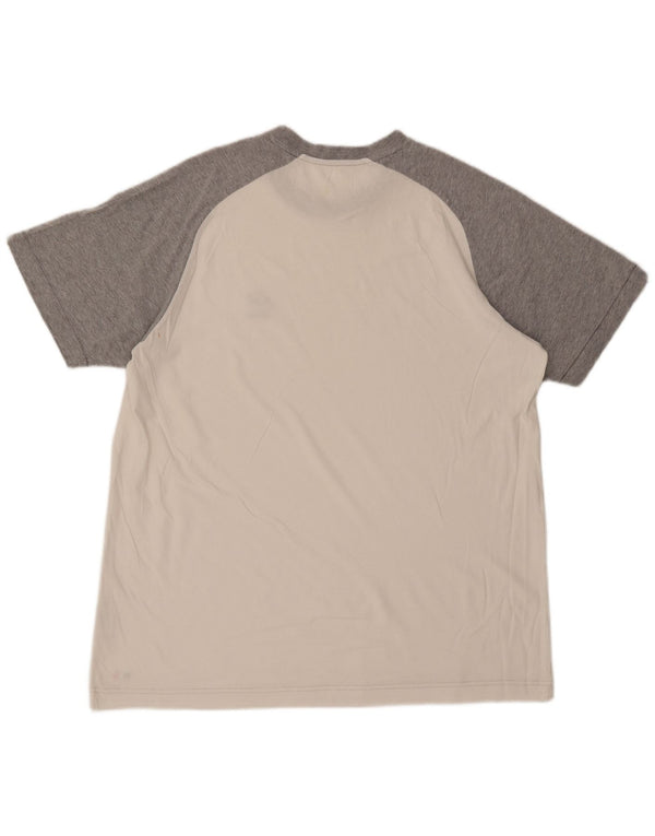 LOTTO Herre T-Shirt Top UK 46/46 3XL Hvid Colourblock Bomuld