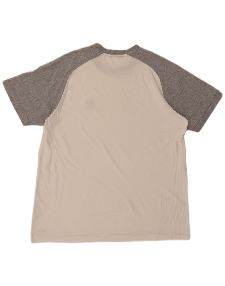 LOTTO Herre T-Shirt Top UK 46/46 3XL Hvid Colourblock Bomuld