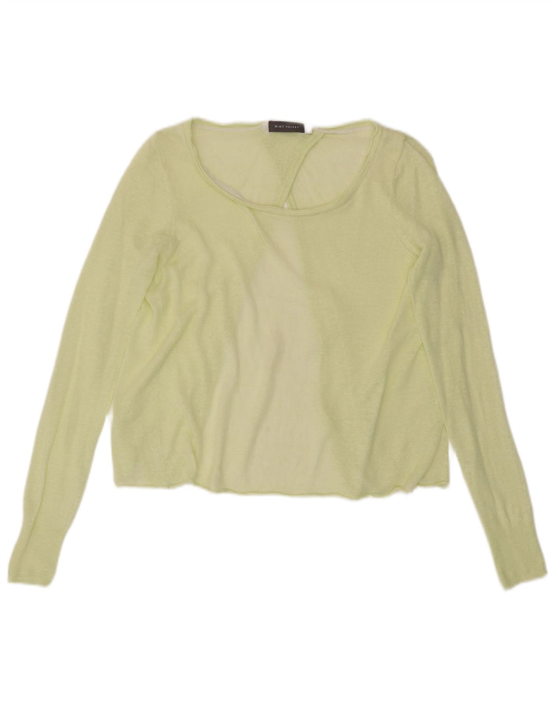 MINT VELVET Dame Top Langærmet UK 8 Lille Grøn