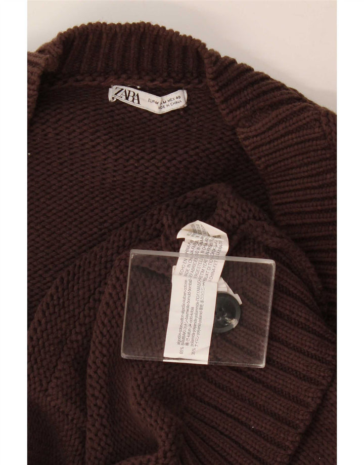 Zara herre cardigan sweater Medium brun bomuld