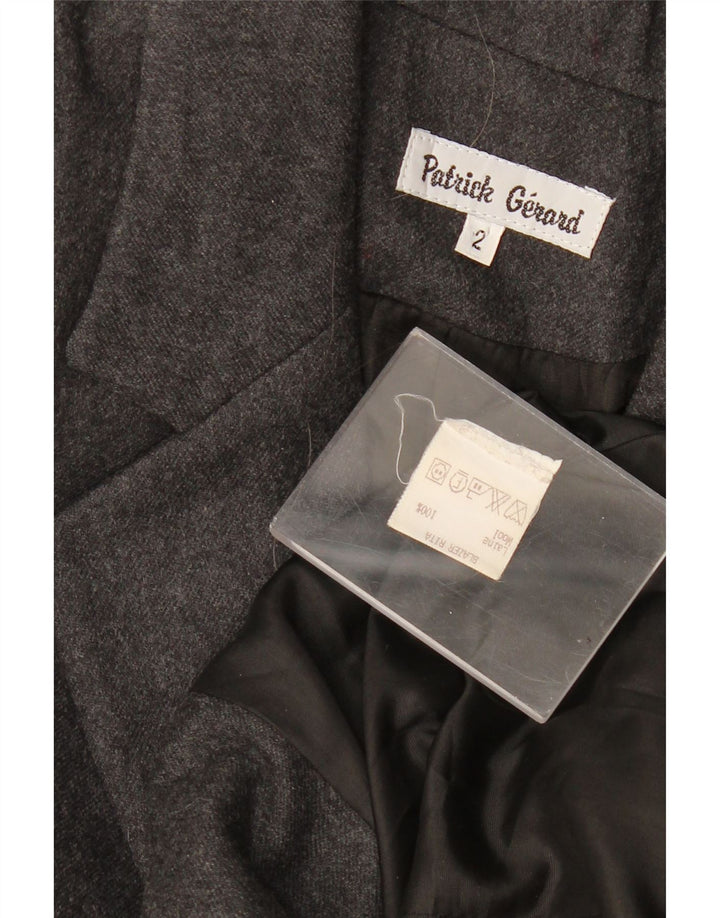 Vintage dame Longline 1-knap blazerjakke US 2 XS grå uld