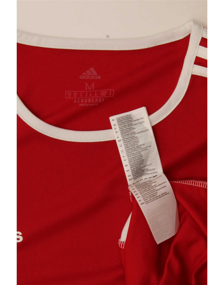 Adidas Herre Aeroready T-Shirt Top Medium Rød Colourblock Polyester