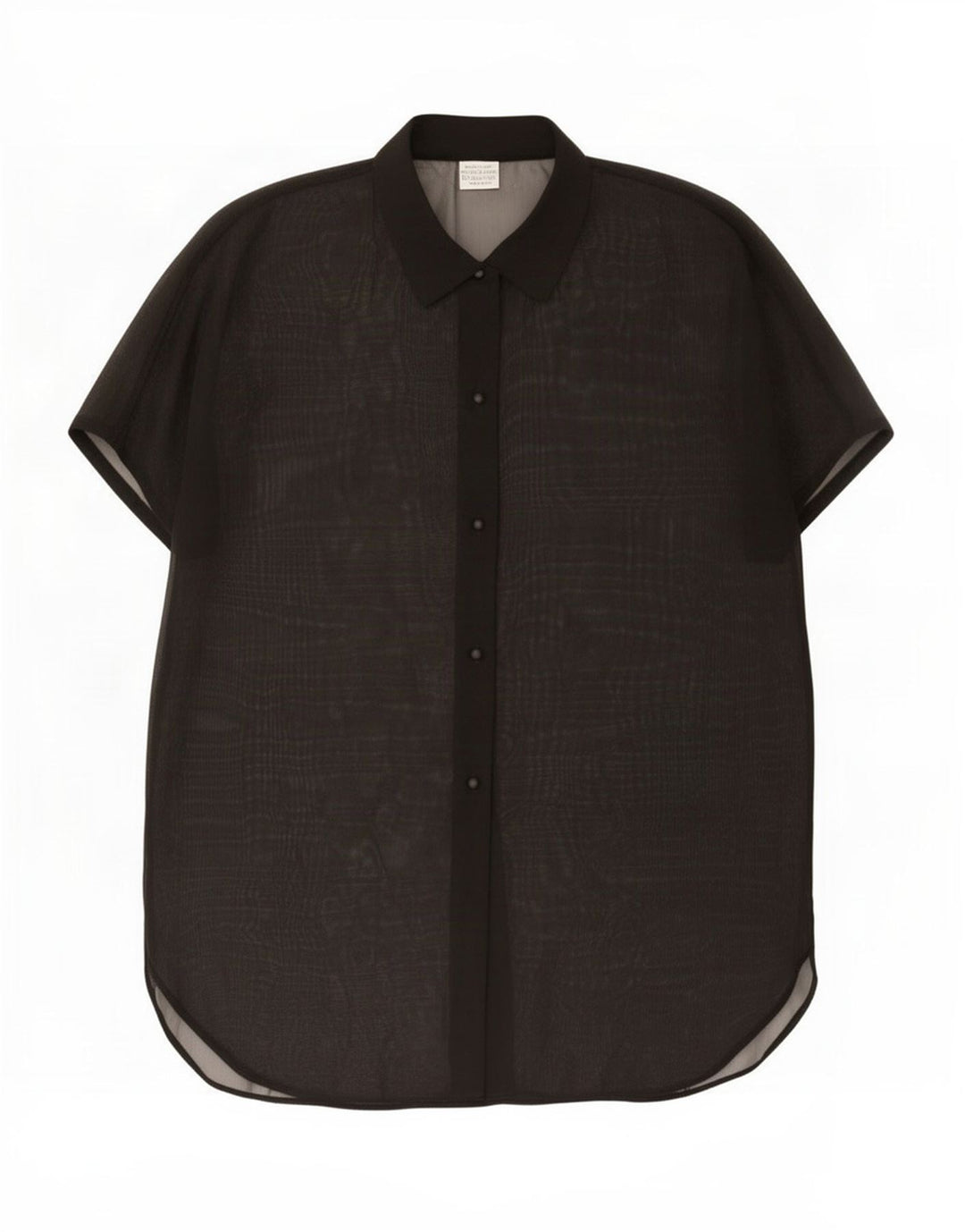 Benetton Dame Oversized Se Through Shirt Bluse UK 14 Medium Black