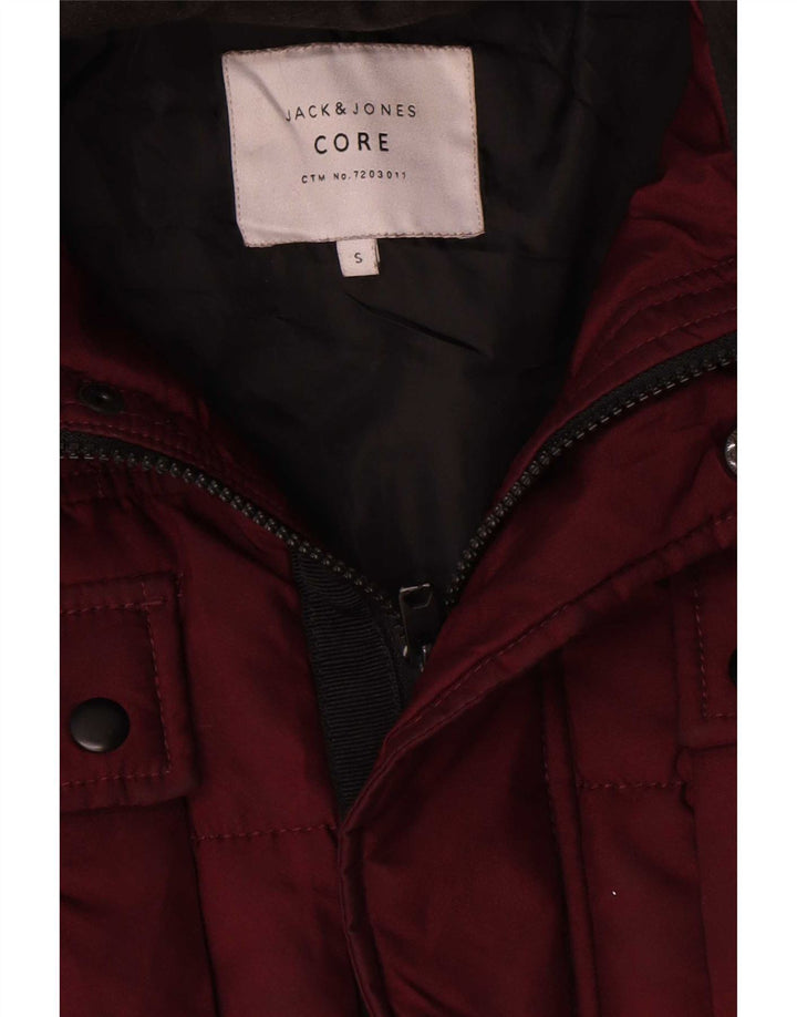 Jack & Jones Herre hættepolstret jakke UK 36 Small Bourgogne Polyester