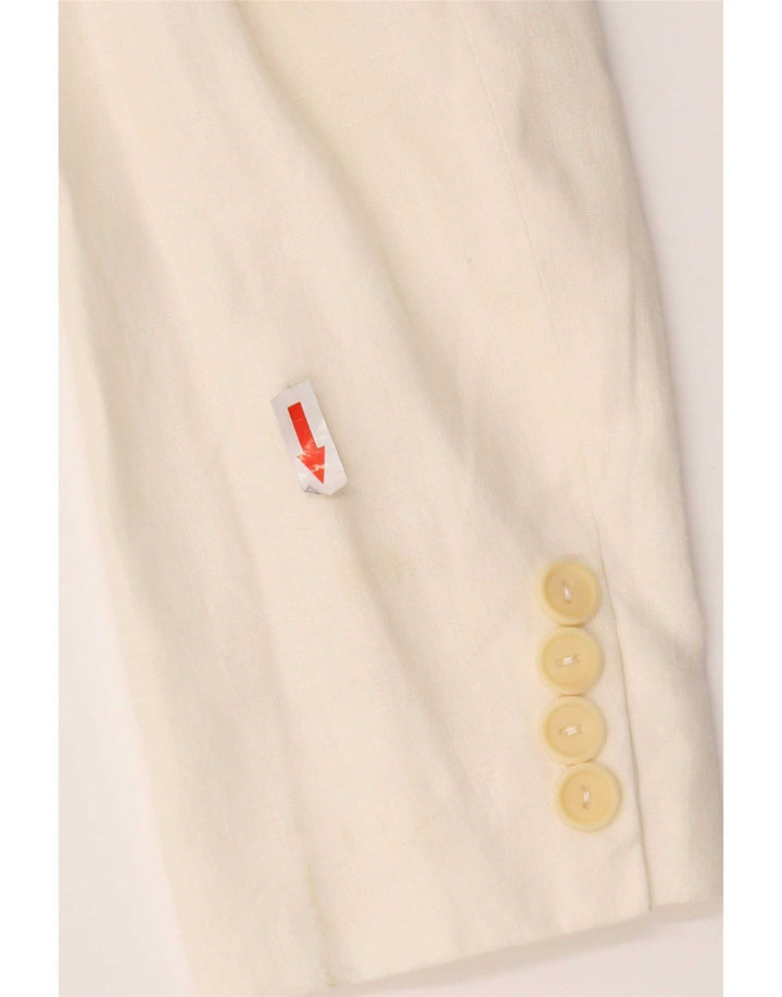 Max & Co. Dame 3-knaps blazerjakke UK 8 Small White Linen