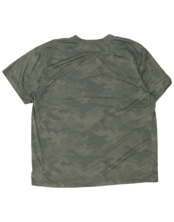 Nike Mens Dri Fit T-Shirt Top 2XL Green Camouflage Polyester