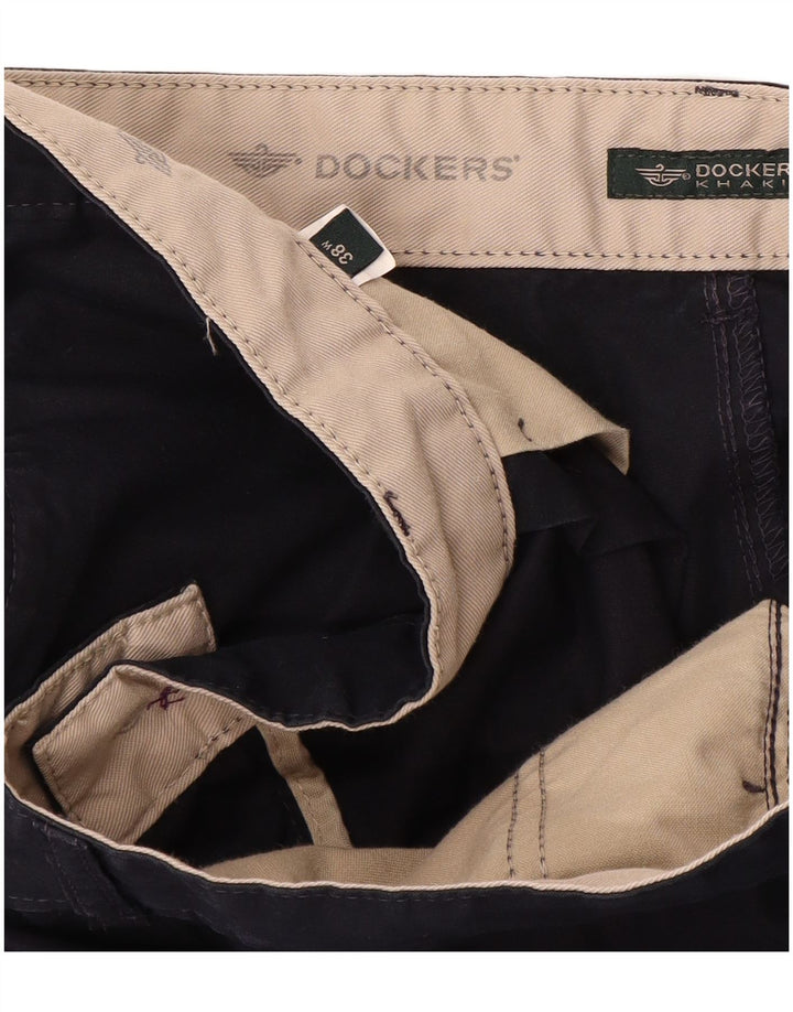 DOCKERS Mens Chino Shorts W38 XL  Navy Blue Cotton