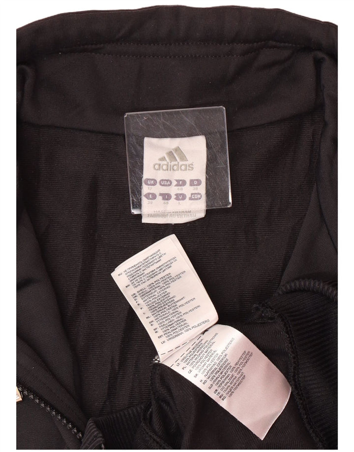 ADIDAS træningsdragt topjakke til kvinder UK 12 Medium Sort Polyester