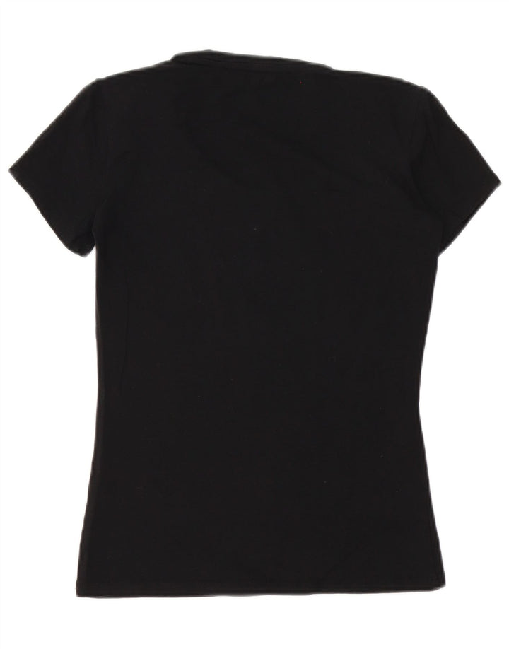 Guess Graphic T-Shirt Top UK 10 Small Black