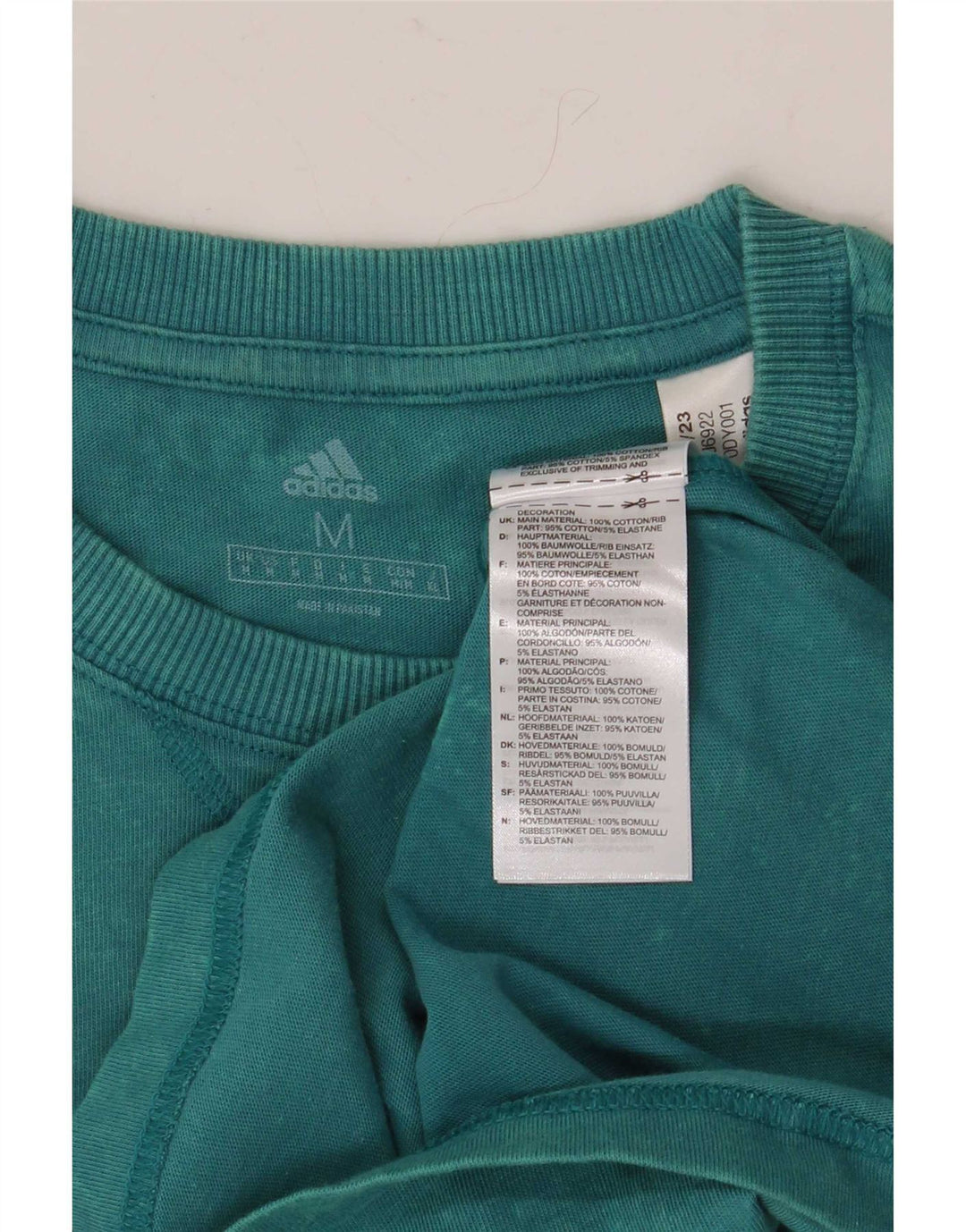 Adidas T-shirt top mellemblå bomuld til mænd