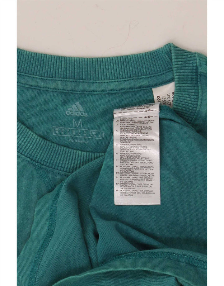 Adidas T-shirt top mellemblå bomuld til mænd