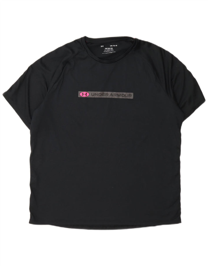 Under Armour Herre Grafisk T-Shirt Top Stor Sort Polyester