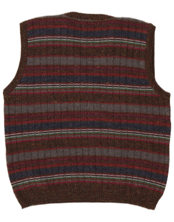 Osvaldo Bruni Herrevest Tank Top Medium Flerfarvet Stribet Uld