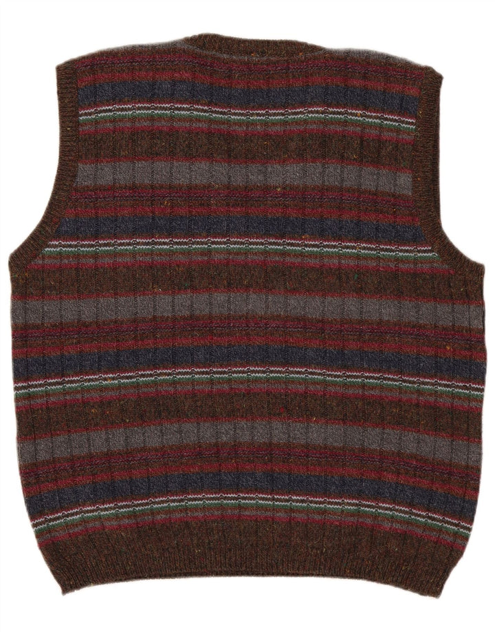 Osvaldo Bruni Herrevest Tank Top Medium Flerfarvet Stribet Uld