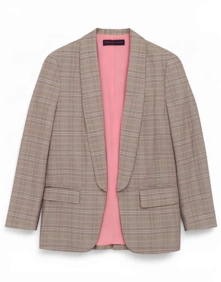 Trussardi Jeans Dame Open Blazer Jacket IT 42 Medium Grey Ternet polyester