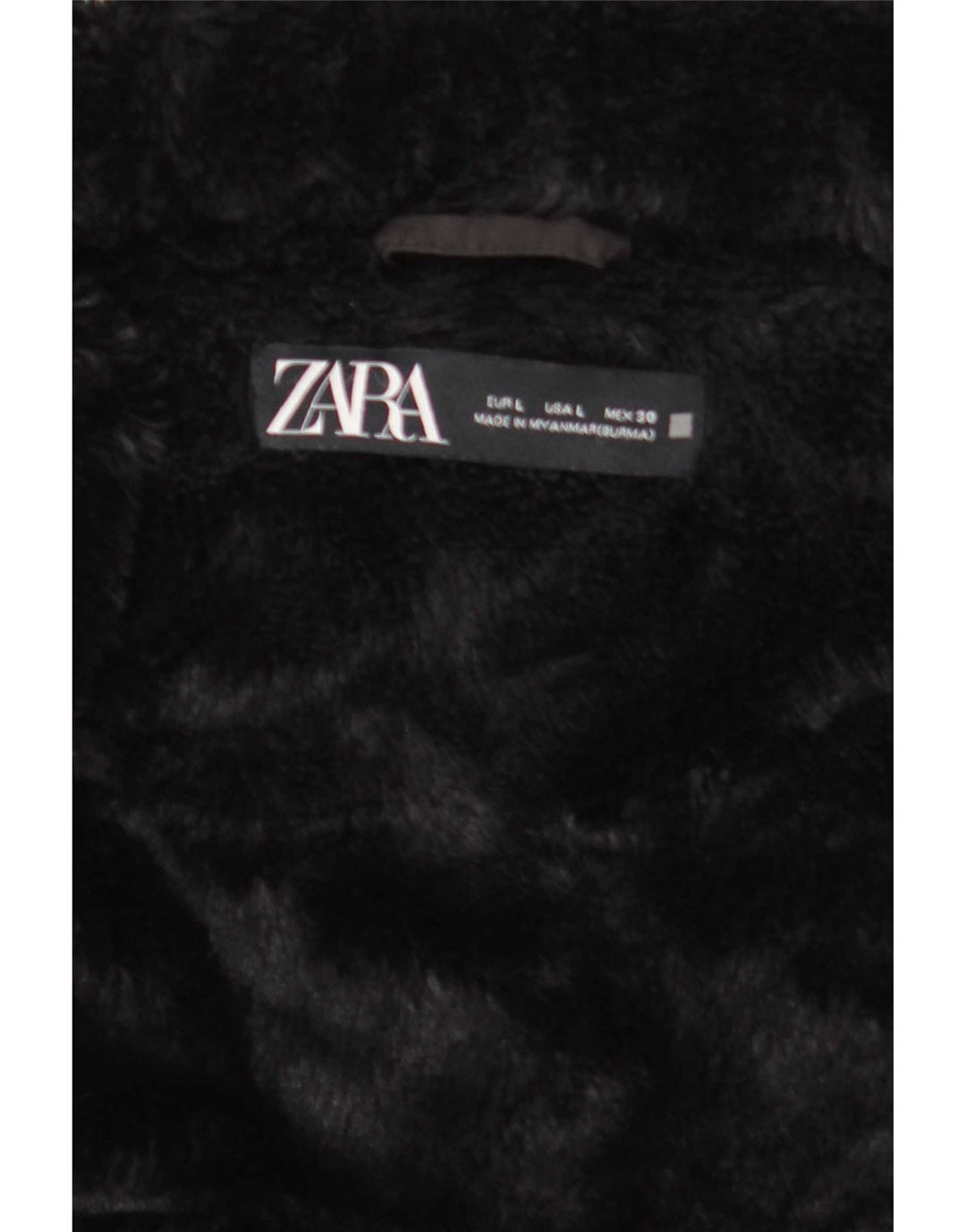 Zara Dame Hætte Polstret Jakke UK 16 Stor Sort Polyester