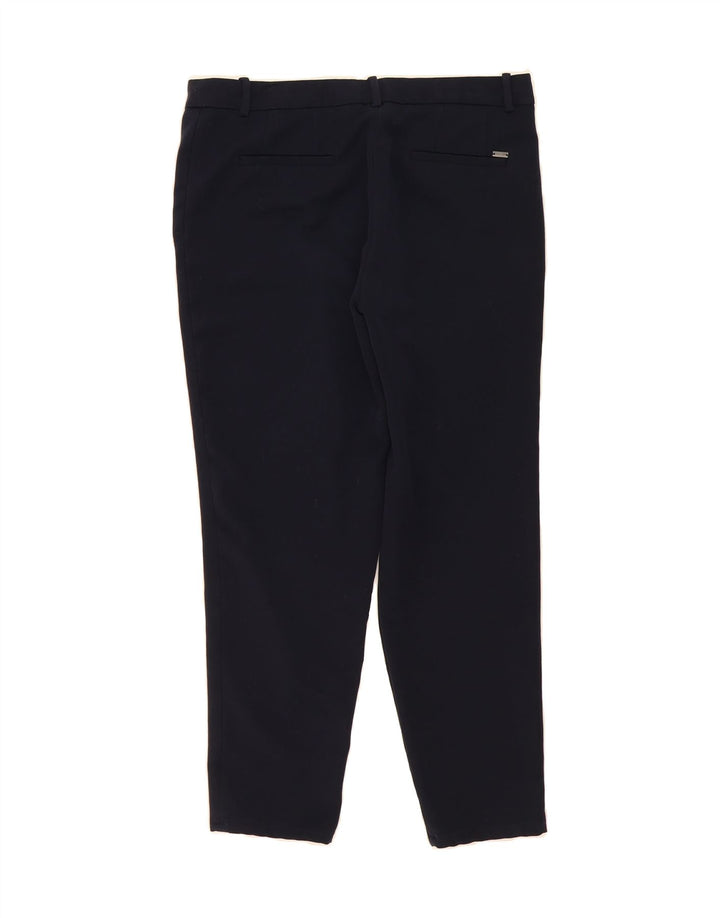 ESPRIT Womens Slim Cropped Trousers UK 12 Medium W32 L26 Navy Blue Vintage Esprit and Second-Hand Esprit from Messina Hembry 