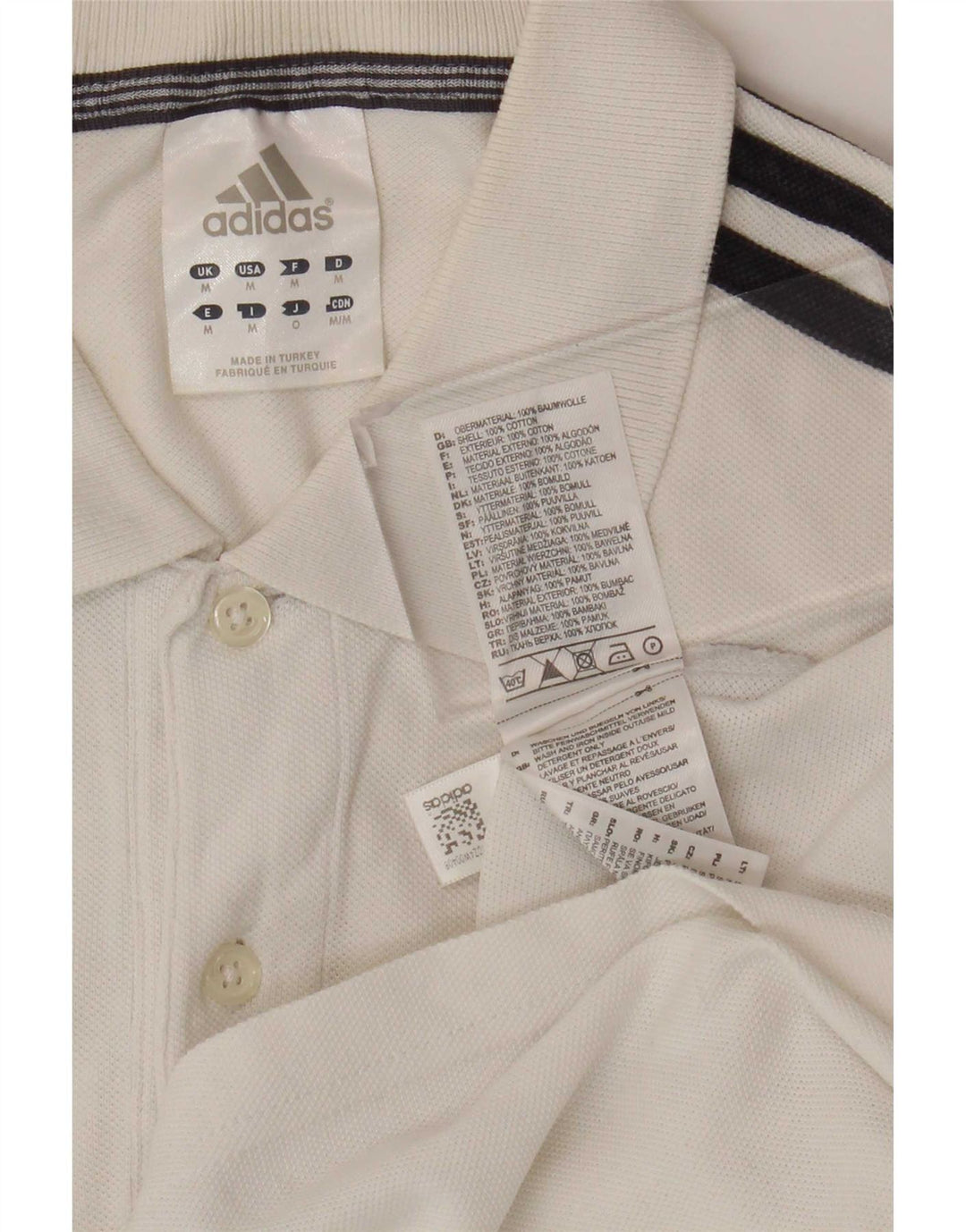 Adidas herre poloshirt Medium hvid bomuld