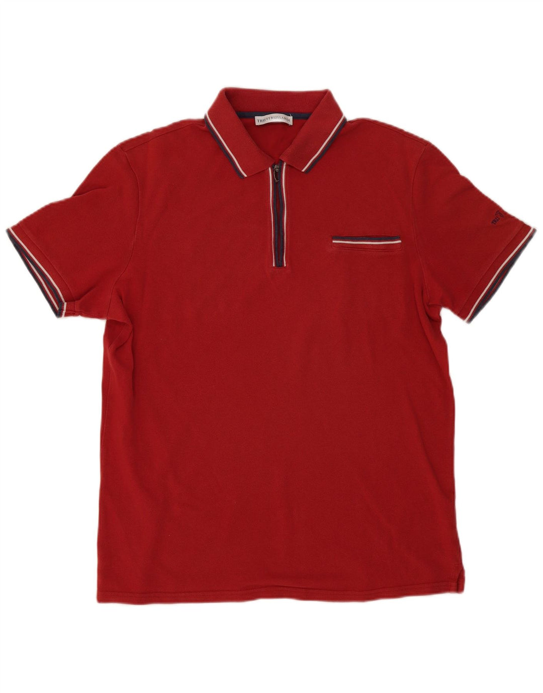 Trussardi herre poloskjorte 2XL rødstribet