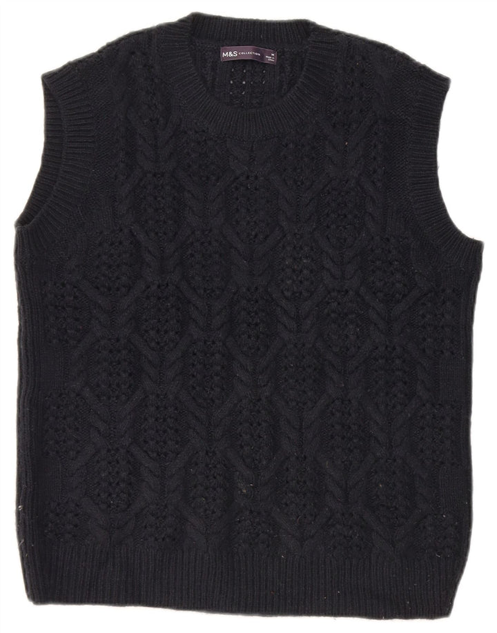 Marks & Spencer Damevest Tank Top UK 14 Medium Navy Blue Acryl