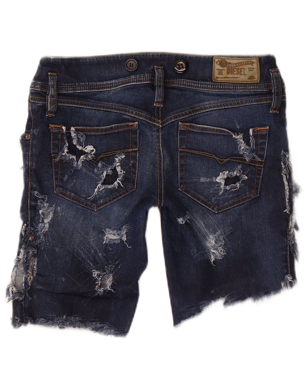 Diesel Dame Matic Skinny Slim Denim Shorts W28 Medium Navy Blue Bomuld