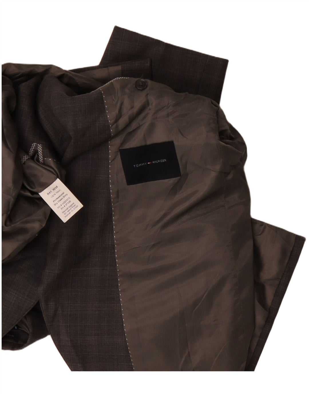 Tommy Hilfiger Herre 2-knaps blazerjakke US 41 Stor brun plaiduld