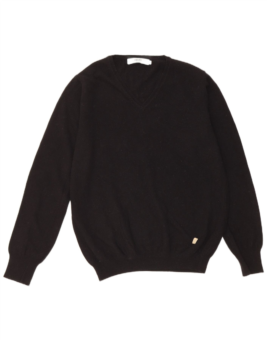 Liu Jo Herre V-hals trøje Sweater Large Sort Virgin Wool