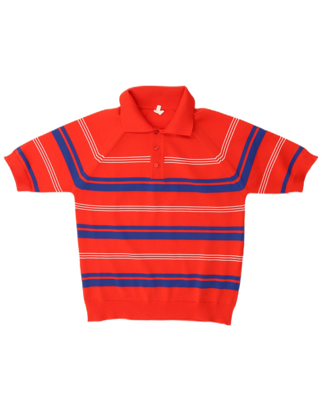 Vintage Dame Polo Neck Jumper Sweater UK 14 Medium Rød Stribet