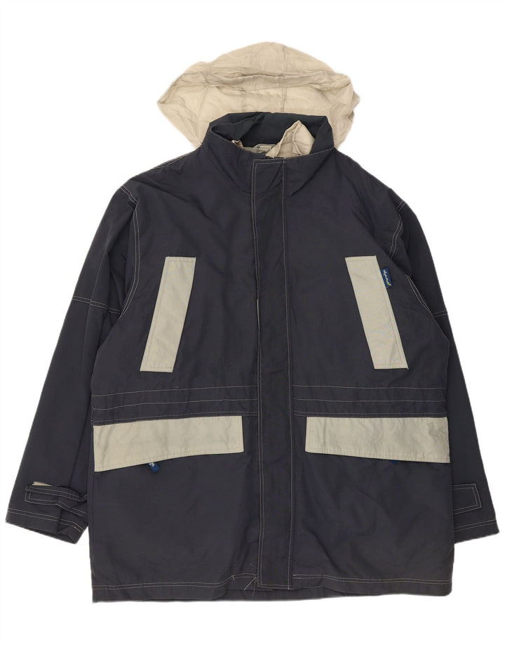 AUSTRALIAN L'ALPINA Windbreaker frakke til mænd UK 42 XL Navy Blue Polyester