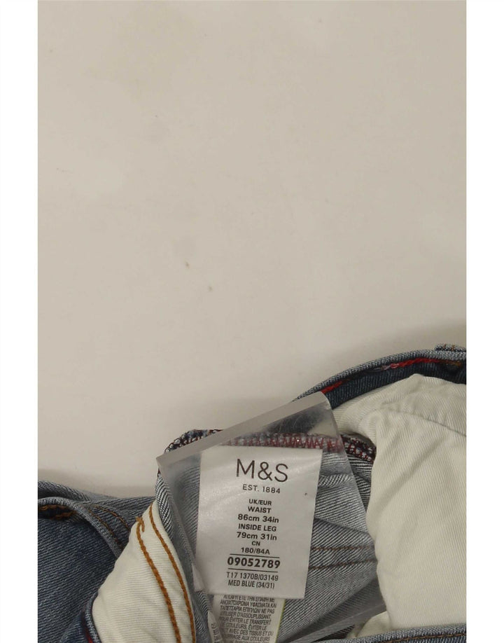 Marks & Spencer Herre Slim Jeans W34 L31 Blå Bomuld